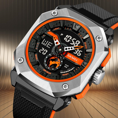 Picture of Skmei Men Digital Watch Stainless Steel Case Dual Time Sports Waterproof Watch, 2272