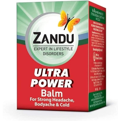 Picture of Zandu Ultra Power Balm | For Pain Relief from Strong Headache Bodyaches & Cold | Bone Joint & Muscle Care | 8  ML  10 pcs