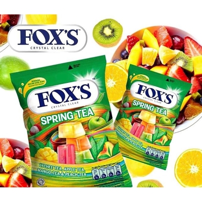 Picture of Fox's Spring Tea Oval Candy Mango Tea & Apple Tea 125 g Yellow & Green