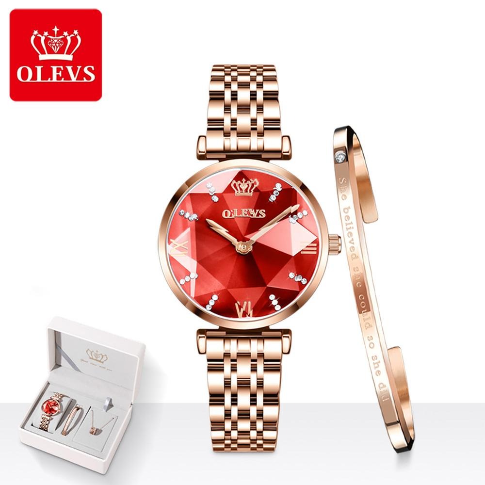 Picture of OLEVS luxurious stainless steel diamond shape watch waterproof for womens