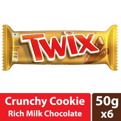 Picture of Twix Caramel Cookie Chocolate Bar | Loaded with Soft Nougat Chewy Caramel & Crunchy Cookie | Premium Chocolate Pack for Sharing with Family & Friends | 50g | Pack of  1