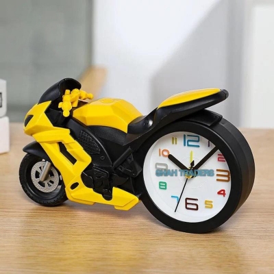 Picture of Motorcycle Alarm Clock Portable Battery Power Desktop Alarm Clock Watch For Children Friends Gift Table Decoration