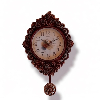 Picture of winging Classical Elegant Wall Clock, Living Room Bedroom Restaurant Creative Silent Quartz Clock, Home Decor Nordic Clock, 37x63cm