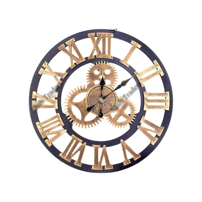 Picture of 60cm 3D Retro Industrial Large Gear Wall Clock Rustic Wooden Luxury Art Vintage Home Office Decoration Supplies