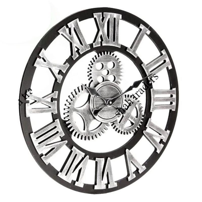 Picture of 60cm 3d রেট্রো ইন্ডাস্ট্রিয়াল বড় গিয়ার ওয়াল ক্লক দেস্টিক কাঠের লাক্সারি আর্ট ভিনটেজ হোম অফিস সজ্জা সরবরাহ