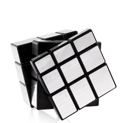 Picture of Mirror Cube 3x3 Speed Cube 3x3x3 Mirror Blocks Unequal Puzzle Silver Black 57mm