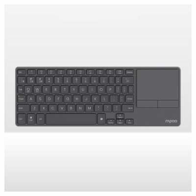 Picture of Rapoo E900T Portable Wireless Keyboard with Touchpad - Black/White  - Tri-mode wireless (Bluetooth 5.0/4.0 + 2.4GHz) for wide device compatibility - Ultra-thin (0.15in) and portable design - Touchpad with multi-gesture support for Windows/Mac