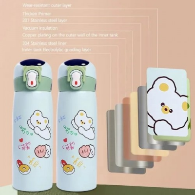 Picture of 450ml STAINLESS STEEL INSULATED FLASK WITH TEMPERATURE DISPLAY WATER BOTTLE