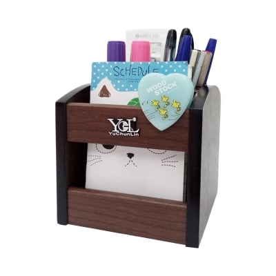 Picture of Rotating Multi-Function Wooden pen holder for desk,Rotating Organizer,control caddy,home articles,wood pencil container