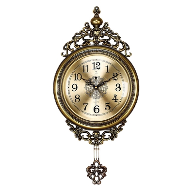 Picture of Elegant, traditional, ornate, hand painted modern grandfather wall clock for new home or office fancy ethnic luxury handmade decoration, swing pendulum large 29.5 inches.  - wall clock
