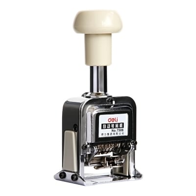 Picture of Deli 7506 automatic numbering machine 6 digit manual coding tumarking 2 bit 3 bit paper this book page marking Is