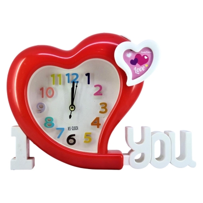 Picture of I Love you  Heart Shape Analog Table Alarm Clock With Mini Photo Frame(Watch)