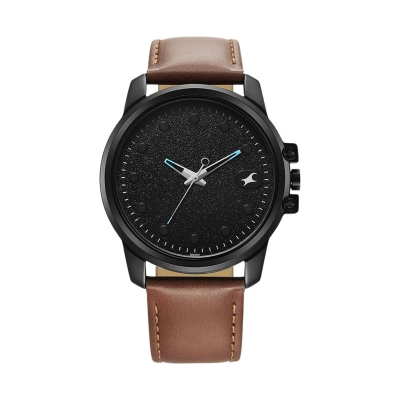 Picture of Fastrack 3314NL01F Pulse Analog Black Dial Leather Watch for Guys 