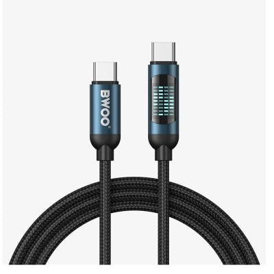 Picture of Bwoo BO-X304C-C USB Type-C Male to Male, 1 Meter, Black Charging & Data Cable