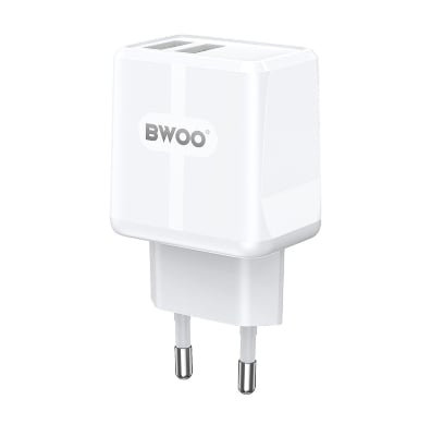 Picture of Bwoo BO-CDA171 3A Dual USB White Charger / Charging Adapter (EU)