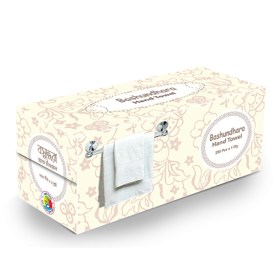 Picture of Bashundhara Hand Towel 250 pcs White (Box)