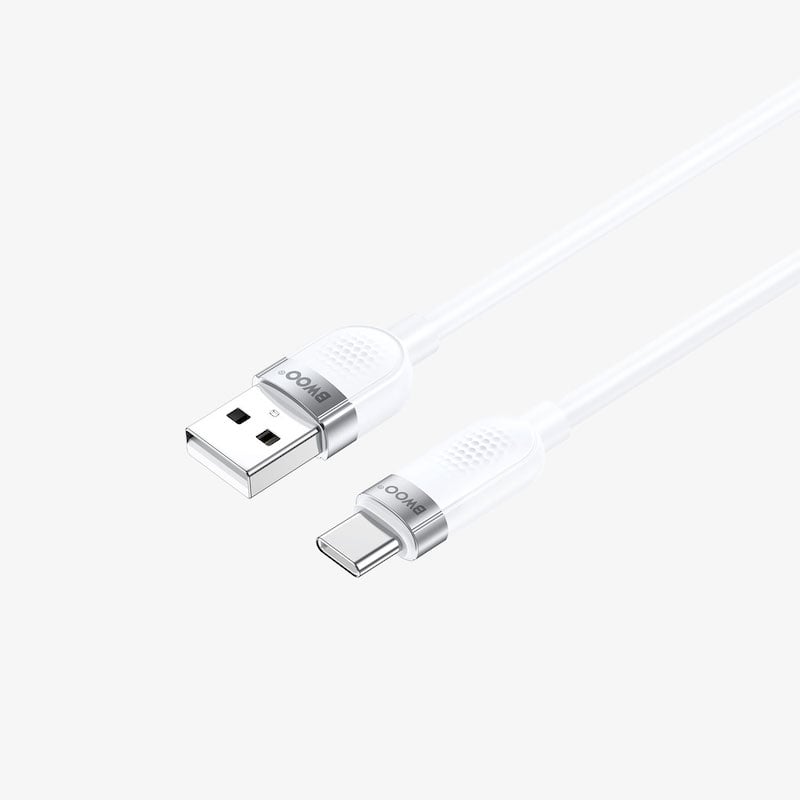 Picture of Bwoo BO-X315C USB Male to USB Type-C Male, 1 Meter, White Charging & Data Cable