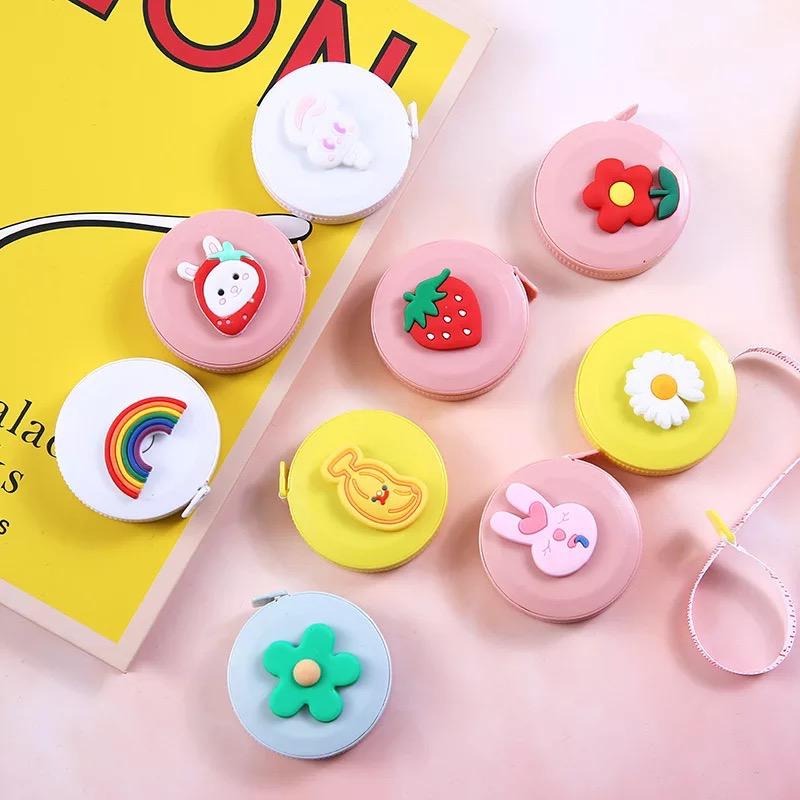 Picture of 180cm Portable Retractable Ruler Tape Cute Animals Fruit Vegetable Pattern Children Height Centimeter Inch Roll Body Measuring-(Multicolor)