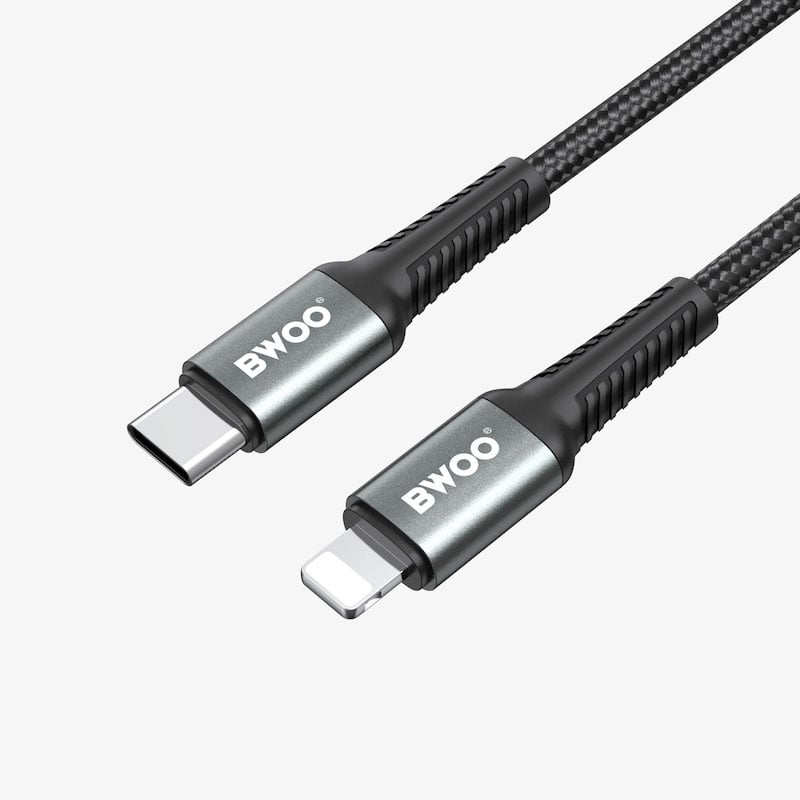 Picture of Bwoo BO-X288C-L-2M USB Type-C Male to Lightning Male, 2 Meter, Black Charging & Data Cable