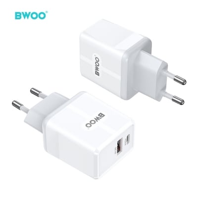 Picture of Bwoo BO-CDA170 20W PD QC3.0 USB & USB-C White Charger / Charging Adapter (EU)