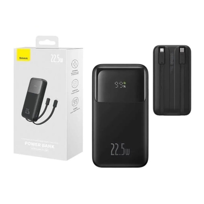 Picture of Baseus Comet Series 22.5W 20000mAh Dual Cable Digital Display Power Bank – Black Color