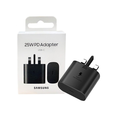 Picture of Samsung TA800 25W USB-C PD Charger UK Plug – Fast Charging Adapter (3-Pin)