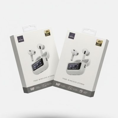Picture of WiWU T22 ANC Earbuds with Touchscreen - TFT LCD Display TWS Bluetooth 5.4 Wireless HiFi Headphone - Active Noise Cancelling Earbuds for Android/iOS