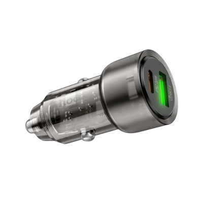 Picture of Hoco Z52 38 W Car Charger | USB‑C PD 20 W + USB‑A QC 18 W | Compact 59×28 mm, 21 g | Dual-Port Fast Charge | Overcurrent & Overvoltage Protection | Universal Compatibility
