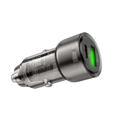 Picture of Hoco Z52 38 W Car Charger | USB‑C PD 20 W + USB‑A QC 18 W | Compact 59×28 mm, 21 g | Dual-Port Fast Charge | Overcurrent & Overvoltage Protection | Universal Compatibility