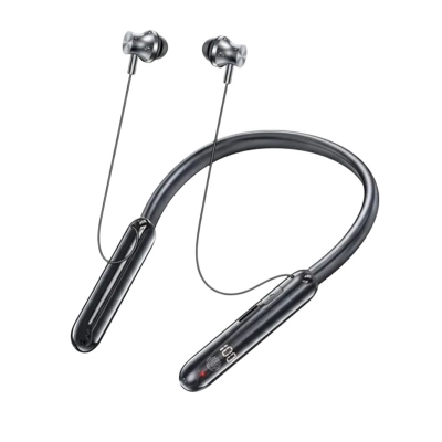 Picture of AWEI | G81BL Neckband Bluetooth Headset | Bluetooth 5.4 (JL7006F4) | 80h Playtime, 500mAh Battery | 10mm Drivers, AAC/SBC | Dual-Device Connection, TF Card & Digital Display | USB-C | For Android & iPhone.