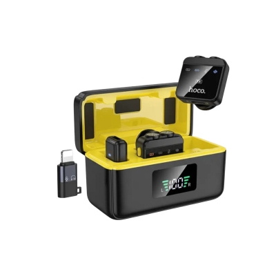 Picture of Microphone | Type‑C & Lightning Compatible | 600 mAh Case + 75 mAh Mics | 5–6 h Runtime | Noise‑Reduction | USB‑C Charging