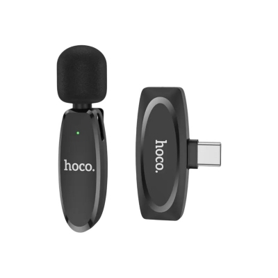 Picture of Hoco L15 Crystal | Type‑C Lavalier Wireless Microphone | 360° HD Pickup | 15ms Ultra‑Low Latency | 6 h Battery | Noise‑Reduction DSP | Clip‑On Mic for Smartphones & Tablets