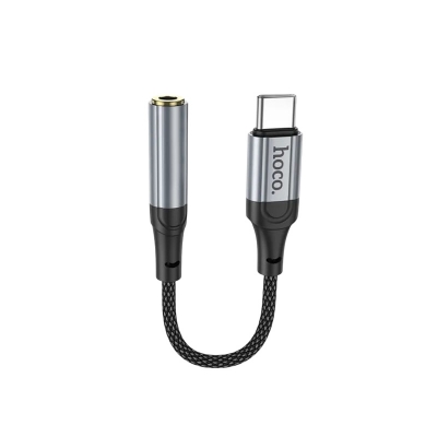 Picture of HOCO | LS36 “Fresh” Type-C to 3.5mm Audio Converter | USB-C to 3.5mm DAC Adapter | Mic & Wire Control | Metal + Nylon Braid, 12cm | For USB-C Phones, Tablets & Laptops