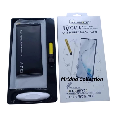 Picture of Motorola Edge 40 Pro (A+ GRADE) Premium UV Tempered Glass Screen Protector Curved with Liquid Glue and UV Light -Transparent Clear
