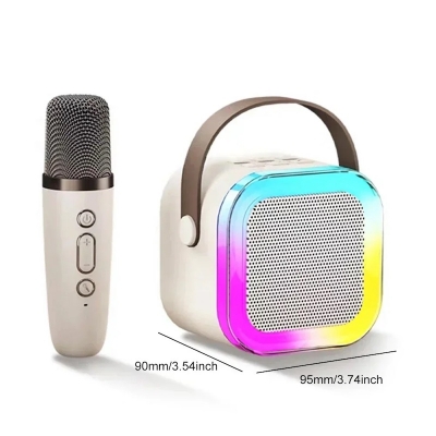 Picture of K12 Karaoke Machine Portable Bluetooth 5.3 PA Speaker With 1 Wireless Microphones Home Family Singing
