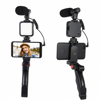 Picture of AY-49 Phone Vlog Tripod Vlogging Kits Live Selfie Fill Light Integration with Remote Control Microphone Light Light By gadget shop 365