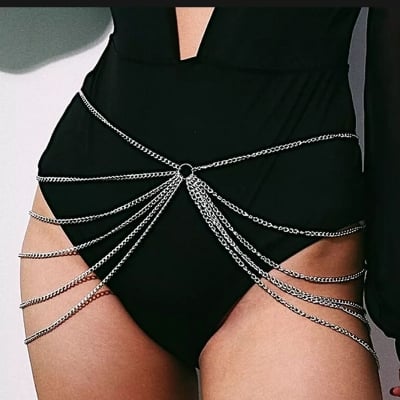 Picture of Retro body chain waist chain, simple body chain, chain skirt, Fashionable stylish odychain