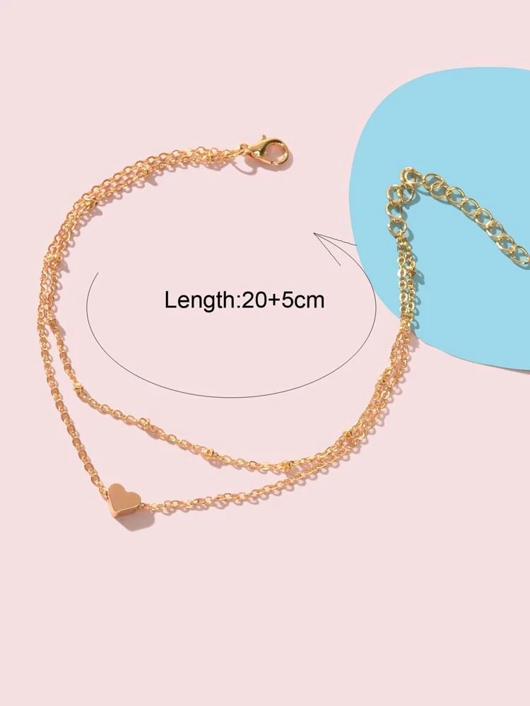 Picture of Stylish women fashionable lovely payel dabble layered love shape ankle for women's fashion
