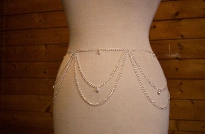 Picture of Layered Tone Curb Link Chain Tassel Shoulder Necklace and belly chain Layered Tone Curb Link Chain Tassel Shoulder Necklace