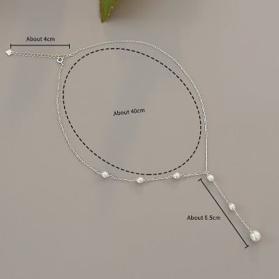 Picture of Elegant Pearl Tassel Necklace For Women Party Wedding Necklace Vogue Jewellery Girls Gift