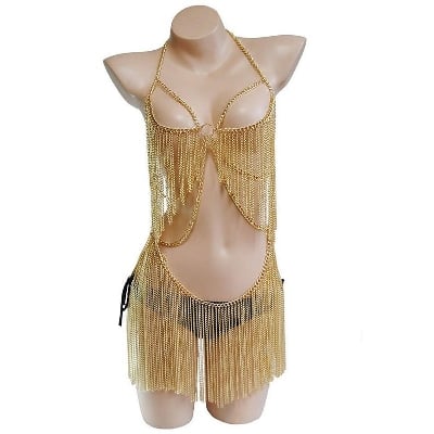Picture of Stylish women body jewellery chain dress for Angeles body wear and fashion