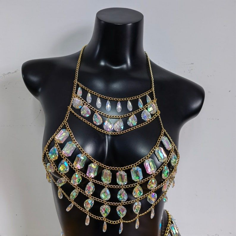 Picture of Premium Quality - Multicolor crestal made body jewellery top to bottom fashion bikini chain dress for Angel - Trend and Need full