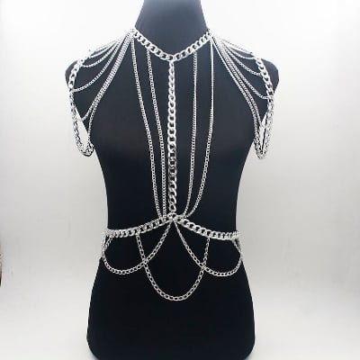 Picture of Premium Quality - Fashionable Tassel Dress Chain Set, Festival Jewelry body chain, shoulder necklace body jewellery - Trend and Need full