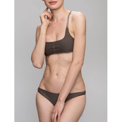 Picture of Y Lariat Body Chain - Beach summer body jewelry // Double Waist Chain Body Chain in gold filled and silver / delicate body chain
