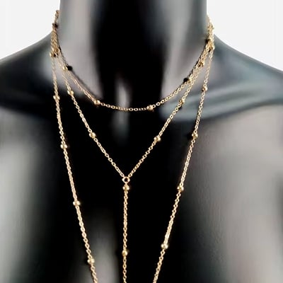 Picture of Layered Body Chain for Women Gold Plated Festival Jewelry Adjustable Necklace