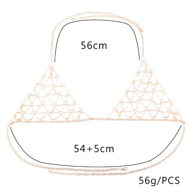 Picture of Mesh Bralette Underwear set Sexy Jewelry for Women Bling Gold Silver Color Body Chain Bra Harness Waist Jewellery Party - Nose Pin - Nose Pin