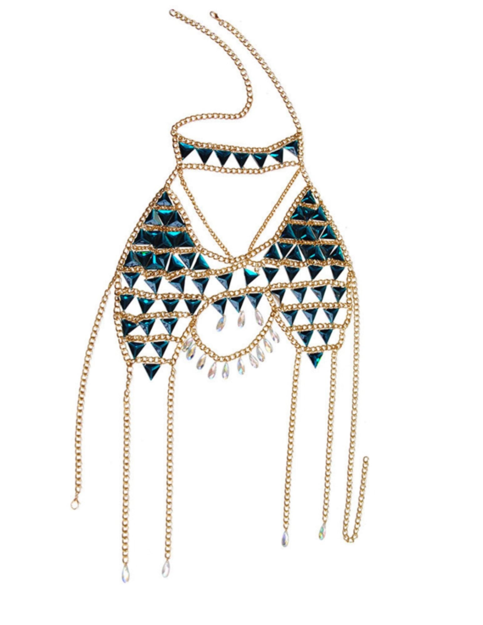 Picture of women fashion Women's rhinestone body chain jewellery, acrylic color bra, adjustable body jewellery for parties, nightclubs, beaches