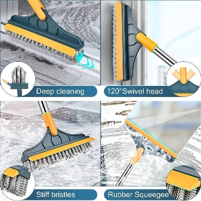 Picture of 2 in 1 Brush, Magic Broom Brush Floor Brush Scrubber with Long Handle