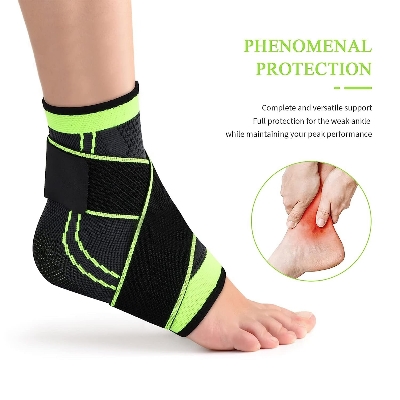 Picture of Ankle Brace Compression Sleeve with Adjustable Strap & Comfy Ankle Support Perfect for Sprained Ankle, Achilles Tendon, Plantar Fasciitis & Sports Ideal for Men & Women