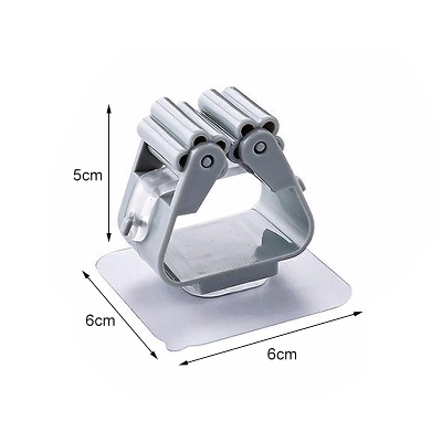 Picture of Mop Rack Bathroom accessories Wall Mounted Shelf Organizer Hook Broom Holder Hanger Behind Doors On Walls Kitchen Storage Tool